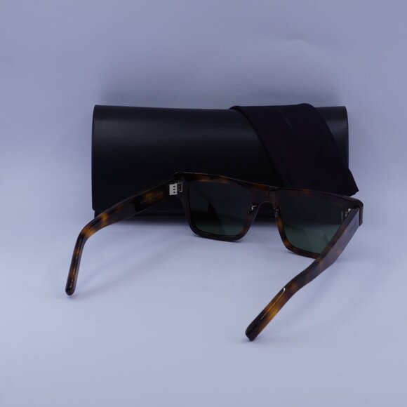 Saint Laurent SL469 002 Square Sunglasses - Havana/Green - Picture 10 of 11